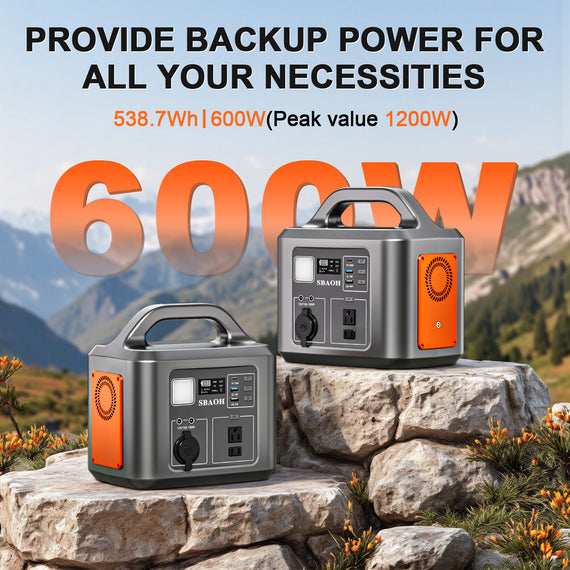 600W Ultimate Portable Power Station | 538.7Wh / 145,600mAh Solar Generator