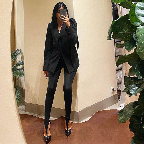 Women's High Waist Black Stretch Leggings