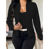 Women’s Lace Contrast Long Sleeve Open Front Cardigan Blazer – Stylish Casual Work Office Jacket