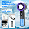 Turbo Chill 100: Ultra-Fast Handheld Fan with Ice Cooling | 3000mAh Rechargeable | Smart LCD Display | Ideal for Travel, Camping & Beach Fun