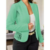 Women’s Lace Contrast Long Sleeve Open Front Cardigan Blazer – Stylish Casual Work Office Jacket