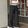 Women's Striped Straight Leg Pants Button Zip With Pocket Casual Trousers For Spring And Fall