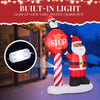 8.2FT Lighted Christmas Inflatable Decoration, Inflatable Black Santa & Road Sign, Funny Blow Up Yard Decorations With Built-in LED Lights For Holiday Party Front Yard Lawn Garden Decor