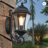 1-Pack Vintage Wall-Mounted Outdoor Lantern Light  Elegant Black Metal Sconce For Porch, Patio, And Garden Lighting  Bulb Not Included