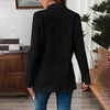 Women's Textured Notched Lapel Blazer Elegant Solid Color Jacket for Fall & Winter | Perfect for Formal and Casual Wear