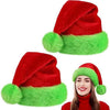Fluorescent Green Decorative Red Suede Double Layer Christmas Hat