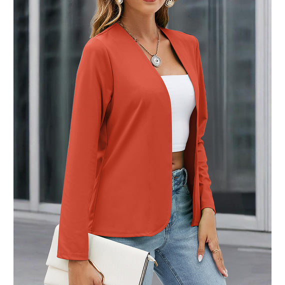 Women’s Plus Size Open-Front Casual Blazer | Long Sleeve Office & Work Cardigan Jacket