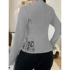 Women’s Lace Contrast Long Sleeve Open Front Cardigan Blazer – Stylish Casual Work Office Jacket