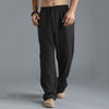 Men’s Casual Loose Fit Breathable Linen Sports Pants