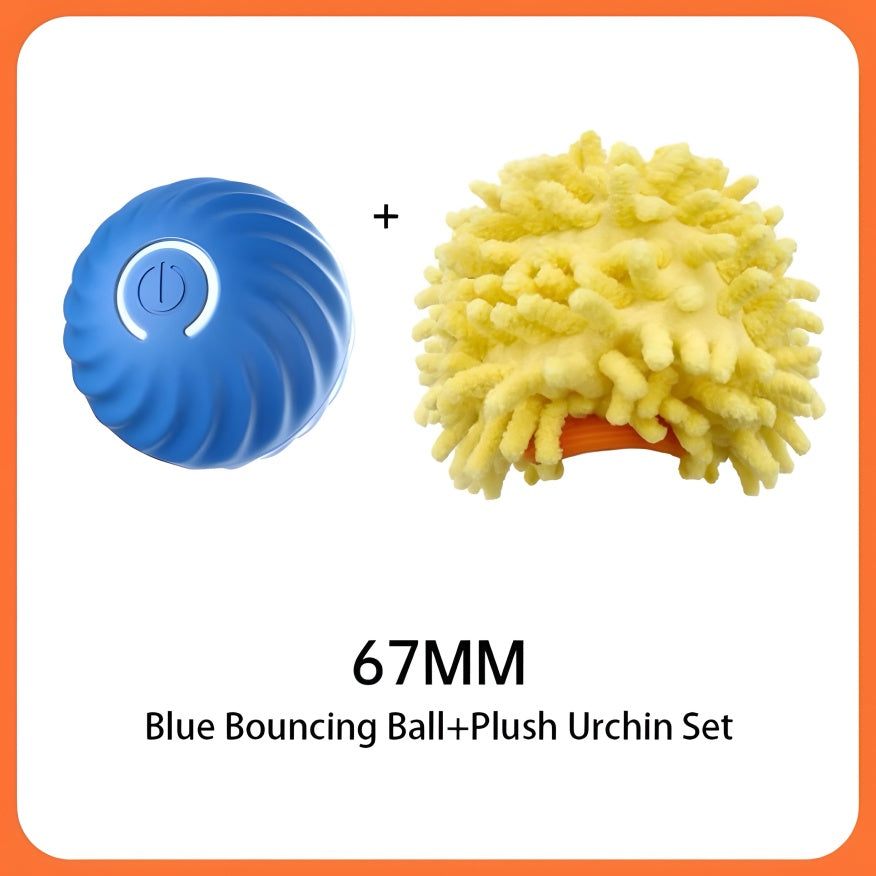 Interactive Bouncing Ball For Dogs,Automatic Smart Toy, Self-moving Rotating Stimulating Pet Entertainment, Noise-Reducing Urchin Cover,USB Rechargeable Dog Toy, Dog Electric Interactive Toy