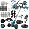 21V Electric Weed Eater With Wheels,Cordless Battery Weed Wacker With Charger, 2Batteries,3 In 1 Brush Cutter String Trimmer Grass Trimmer Lawn Mower,Edger For Garden And Yard Lawn,dealsforyoudays