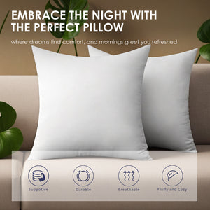 White Square Pillow Two Bubble Bags Suitable For Bed Cushions,  Sofa Cushions, Garden Cushions, Cushion Core, Breathable,  Hand Washable, OKO-100 Certified