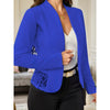 Women’s Lace Contrast Long Sleeve Open Front Cardigan Blazer – Stylish Casual Work Office Jacket