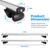 1 Pair Car Roof Rack Cross Bars Aluminum Cargo Carrier Rooftop Crossbars Luggage Roof Rack Bar With 176lbs Max Load Fits Most Vehicles With Existing Raised Side Rails With Gap