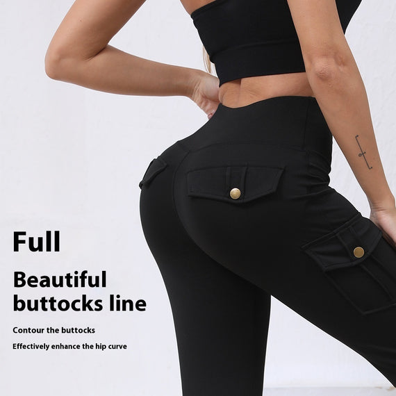 Pocket High Waist Hip Lift Quick-drying Breathable Tight Casual Fitness Sports Pants