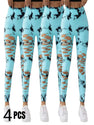 4 Pack New Style Hollow-Out Tie-Dye High-Waisted Tummy-Control Yoga Pants
