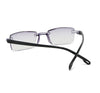 4-Pack Men’s Rectangular Rimless Blue Light Blocking Reading Glasses | Unisex Readers