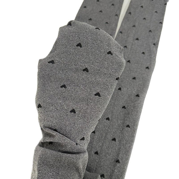 Pantyhose Hearts Polka Dot Jacquard Gray Stockings