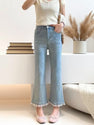 Jeans For Women, With Elastic Lace Lace And Lace Stitching, Micro Flared Jeans For Women In 2025, Small And Stylish Design, Light Blue Jeans For Women, Cropped Jeans For Women, Casual Pants For Women,