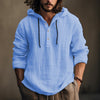 NewWish Cotton Linen Hooded Shirt Sweater – Long Sleeve Casual Daily Wear